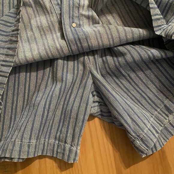 Jean Denim Skort Plus 18 Shorts Railroad Striped Cotton Front Button VTG Y2K - Picture 12 of 16